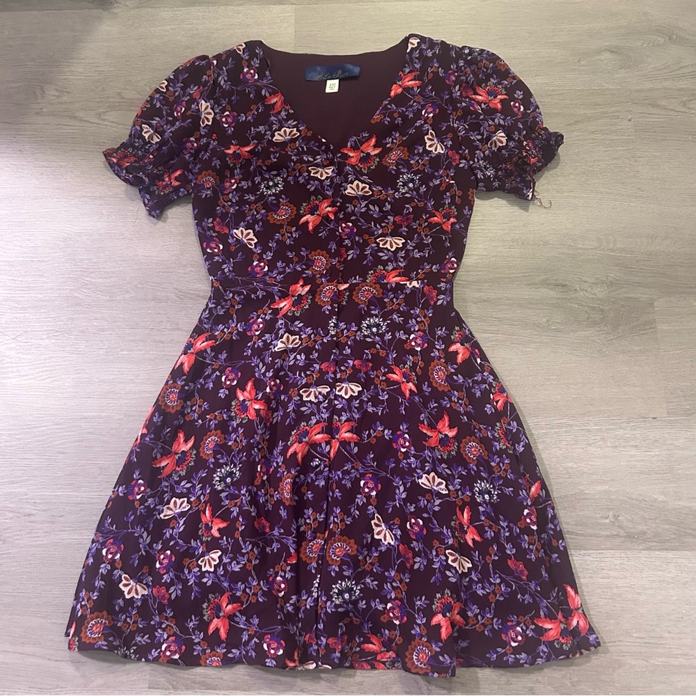 Blue Rain Floral Dress